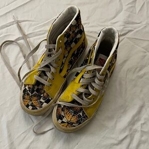 Vans Women’s Yellow Butterfly High-Top Sneakers